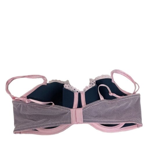 B.tempt'd Pink Lace Bralette With Navy Bow Size S - Picture 4 of 7